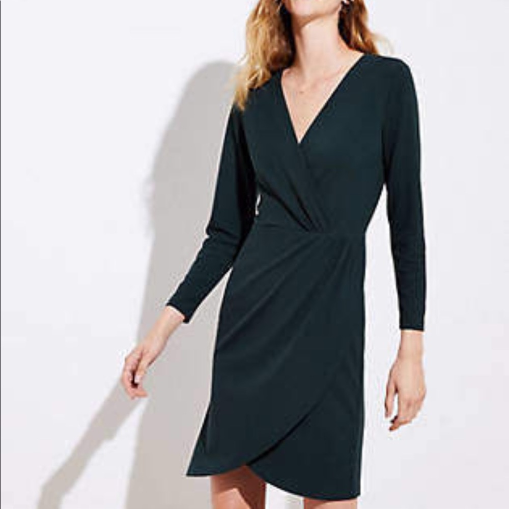 Loft Shirred Wrap Dress